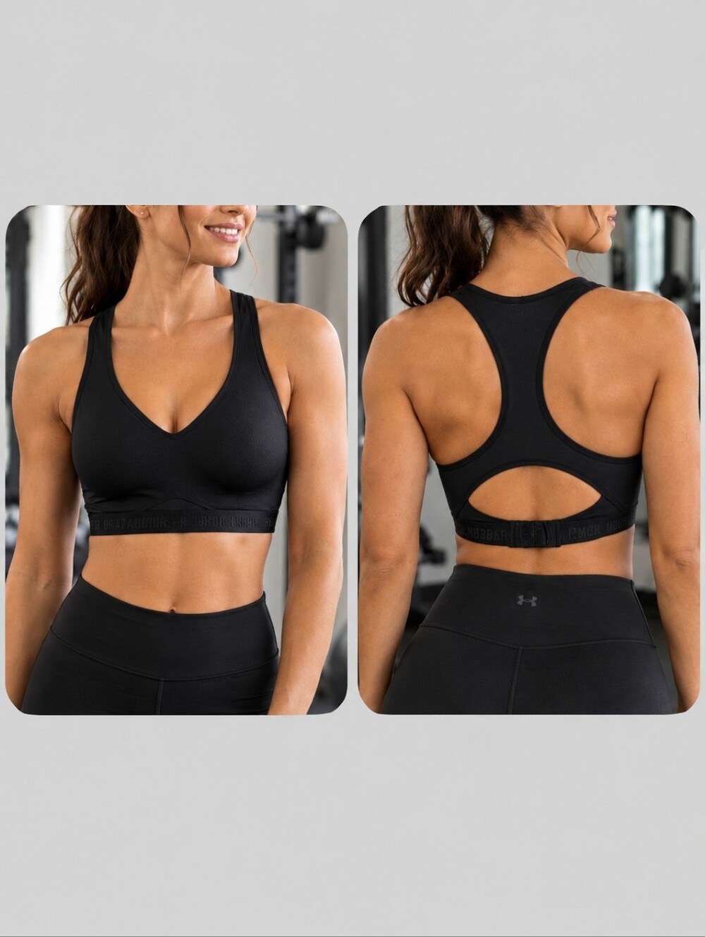 Under Armour Black V-Neck Racerback Sports Bra